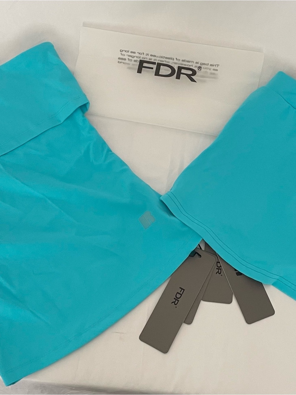 FDR Studio Double-Lined Seamless Tube & Skort Aqua Athletic Set- M